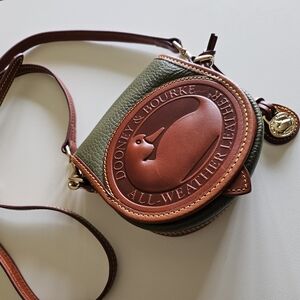 Dooney & Bourke Green and Brown Leather Crossbody Bag